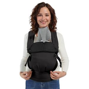 Newborn Baby Carrier to Toddler Ergonomic Cozy Mesh Back Cross Wrap Carrier Adjustable Infant Baby Holder Carriers Kangaroo with Widen Waist & Shoulder Straps,Enhanced Lumbar Support, Black