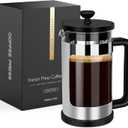 RAINBEAN French Press Coffee Maker 12 Oz, Mini Coffee Press 1 Cup, Single Serve French Press, With 3 Filterations, Heat Resistant Thickness Borosilicate Glass, Coffee Brewer Tea Press
