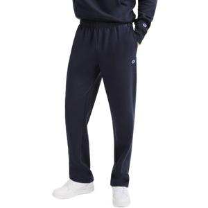 Champion Men's Sweatpants, Fleece, Open-bottom Sweatpants for Men (Reg. Or Big & Tall) (Large, Navy - C Patch Logo)