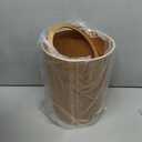 Modern Round Trash Can with Lid,Real Wood Waste Basket in Light Brown,9.25"x7.5"x11.8",8L/2.1Gal Swing Top Small Trash Can, Living Room, Office & Bathroom Den Loft Garden Patio