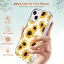 GiiKa for iPhone 14 Case with Screen Protector, 6.1" Clear Full Body Shockproof Protective Floral Girls Women Hard Case with TPU Bumper Cover Phone Case for iPhone 14, Sunflowers