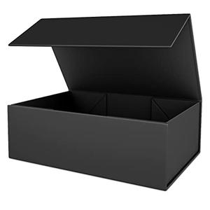 Black Gift Box 12" x 6" x 4" with Magnetic Closure Lid Gifts Boxe for Presents,Bridesmaid Gifts Boxes,Cute Box,Birthday Gift Boxe,Luxury for Gifts Packaging, Magnetic Gift Boxes for Wrapping Gifts (Black)