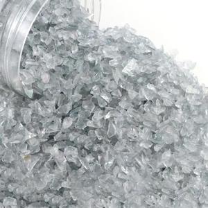 LePe Crushed Fire Glass, Translucent Broken GlassDecorative for Resin Art, Fire Pits, Potted Plants, Garden and Indoor Use, 3-6mm Fire Pit Glass, 1 Pound in Jar(Grey) (Gray)