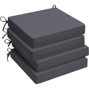 UNIKOME Outdoor Chair Cushions, Set of 4, 24"*24"*4", Water Resistant, Grey, 24x24x4 Inch