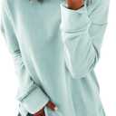 Dokotoo Women's Casual Crew Neck Sweatshirt Loose Soft Long Sleeve Pullover Tops (Teal, XL)