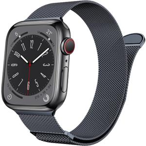 Marge Plus Compatible with Apple Watch Band Series 10, Ultra 2, SE, Ultra 9 8 7 6 5 4 Women and Men, Stainless Steel Mesh Loop Magnetic Clasp Replacement for iWatch Bands 38mm 40mm 41mm 42mm SpaceGrey