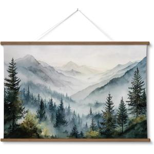HUARCEY 24x36 Inch Large Mountain Forest Wall Art Nature Scenery Wall Decor