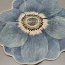 Flower Rug 24 Round Area Rugs Cute Plush Flower Shaped Rug Circle Non Slip Water Absorption Doormat for Bedroom Bedside Living Room Bathroom Kitchen Floor Mat, Blue Lotus