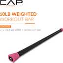 CAP Barbell 10 lb Total Body Workout Weighted Bar - Green | Exercise Bar for Strength Training, Yoga, Pilates, Resistance Training, and Home Gym Workouts