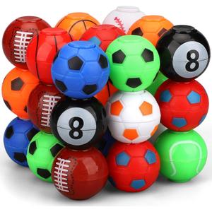 34PCS Mini Fidget Spinners Party Fidget Toys Soccer Basketball Baseball Sport Balls for Goodie Bag Stuffer, Finger Stress Balls Toy for Christmas Party Classroom Prize