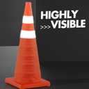 HiGiant [6 Pack] Collapsible Traffic Safety Cones 28 Inch, Orange Cones, Widely Use Pop-up Cones with Reflective Collar, for Driving Practice and Parking lot