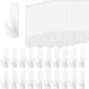 Wall Hooks for Hanging 20 Medium Hooks, Heavy Duty Wall Hooks with 20 Strips, Damage Free Adhesive Hooks for Key Holder, Coat, Door, Shower Hanging