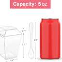 Qeirudu 50 Pack 5 oz Dessert Cups with Lids and Spoons - Plastic Pudding Cup Small Parfait Shooter Glasses for Pastry Cheesecake Mousse Jello