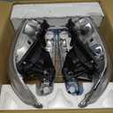 WEELMOTO headlights Assembly for 1999 2000 2001 2002 2003 2004 2005 2006 GMC Sierra 1500 2500 3500/99-06 GMC Yukon/ 00-06 GMC Yukon XL,Chrome Housing Clear Reflector, Headlights Assembly Replacement