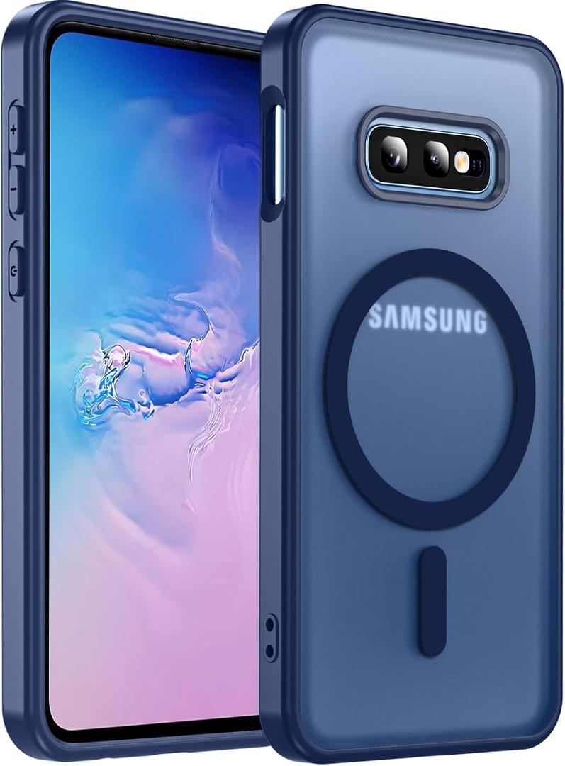 Hensinple for Samsung Galaxy S10e Case Magnetic, Galaxy S10e Phone Case [Compatible with Magsafe] Wireless Charging Transparent Back Phone Case for Samsung S10e, Blue