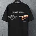 Men's Graphic Tee Shirt Crew Neck Short Sleeve Summer Tshirt Top Streetwear Vacation Clothes (Black, L)