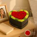 30 Preserved Roses, Petite Forever Flowers for Delivery in Designer Heart-Shaped Box, Long-Lasting Buds, for Women, Eternal Rose Bouquet for Girlfriends Birthday (Red)