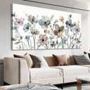 NINEASO Flowers Canvas Wall Art - Cream White Flowers Pictures Abstract Beige Floral Wall Decor Botanical Painting Print Artwork for Living Room Bedroom Home Office Decorations 20" x 40" (40L" x 20W", Abstract Botanical Floral)