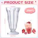 Mifoci 20 Pcs Milkshake Glasses 16 oz Old Fashioned Soda Glasses Footed Ice Cream Cups Clear Thick Plastic Fountain Cups for Juice Sundae Milk Tropical Drinks Party, 6.7 Inches X 3.5 Inches