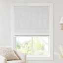 Madison Park Cordless Roman Shades, Blackout Window Blind Privacy Window Shades, Thermal Insulated Cordless Window Treatment for Bedroom, Living Room, Quincy, Single Panel 27" W X 64" H White