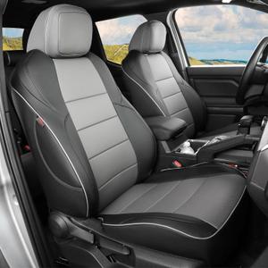 EKR Tacoma Car Seat Covers Custom Fit for Toyota Tacoma (Petrol) 2024 2025 2026 DoubleCab/CrewCab SR/SR5/TRD Sport/TRD Off-Road/Limited -Truck Seat Covers Full Set,Faux Leather(Black/Gray)