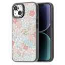 casevivid Compatible for iPhone 16 Case Cute Aesthetic - Durable Fashion Funny Phone Case - Girly Pink Spring Pattern Print Cover Design Black