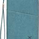 Family Passport Holder Wallet RFID Blocking Zippered Passport Wallet,Women and Men Travel Wallet Ladies Passport Cover (A-Lake Blue)