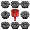 Desk Grommet 2 Inch 8Pcs Grommets Desk Hole Cover for Cables Wire Grommet Kit with Hole Saw(Black, 2Inch_50mm)