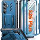 FNTCASE for Samsung Galaxy S26+ Plus Case: with Kickstand | 2 Front Frames | Built-in Screen Protector Military Grade Drop Proof Protection Rugged Protective Phone Case for S26 Plus 6.7 Inch Blue