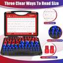 64Pcs Thread Checker, Nut and Bolt Thread Checker, 36 Inch & 28 Metric Box Set Thread Gauge, Thread Checker Standard and Metric Suitable for Size Checker of Bolts or Nuts in Narrow Areas