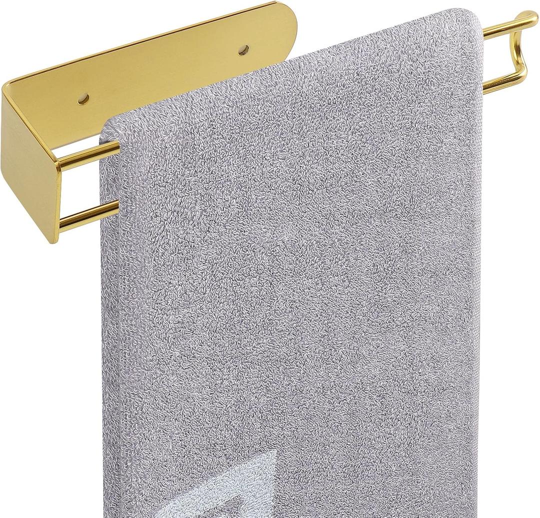 NearMoon Hand Towel Holder/Towel Ring Strong Hold Self Adhesive Bathroom Towel Bar, Thicken Stainless Steel Towel Rack- Sticky Towel Hanger, Contemporary Style NO Drilling (Brushed Gold)