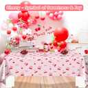 2 x 3pcs Cherry Birthday Decorations Tablecloths, Large Size Cherry and Bows Birthday Decorations Table Cloth for Cherries Themed Party, 54 x 108 Inch
