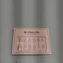 VSALON Press on Nails Short Coffin - Pink French Tips Glazed Chrome Fake Nails Kit, Long-Lasting & Reusable Opaque Soft Gel Glue Fake Nails with Glue & Cuticle Oil - 32 PCS in 16 Sizes Gifts for Women