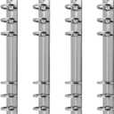 Oedema 4 Pcs A5 Notebook 6-Ring Binder Mechanism 0.59" O Ring Replacement Binder Metal Clip Ring Binders for Storage Folder Accessories, Silver