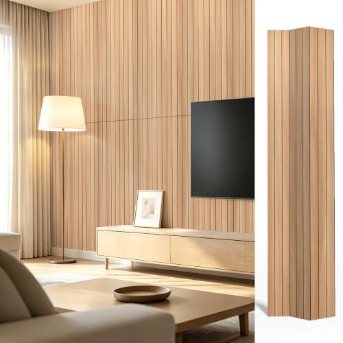 Art3dwallpanels 6-Pack Peel and Stick Wood Panels for Wall PVC, Oak | Self-Adhesive Slat Wall Panels, PVC Thick, 48 x 16 in, 3D Wood Grain Wallpaper, for Walls and Ceilings, Packed in Long Boxes