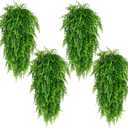 Waipfaru 8Pcs Fake Hanging Plants Artificial Ferns for OutdoorsFake Ferns UV Resistant Plastic Fake Plants for Indoor Wall Porch Wedding Party Holiday Decor