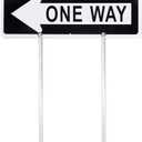 Kichwit One Way Metal Sign with Left Arrow, 17.7" x 5.9", Reflective Aluminum, Metal Stakes Included, Rust Free, Weather Resistant, for Outdoor Use