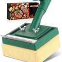 Grill Brush Bristle Free with Scraper,22" Extra Long Steam Grill Brush for Outdoor Grill,Replaceable Cleaning Head,Safe Grill Cleaner for Cast Iron/Stainless-Steel Grates,Ideal BBQ Gifts for Men Dad (Green)