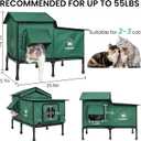 Cat Houses for Outdoor Cats, Outdoor Cat House Weatherproof with Insulation Layer for Warm, Foldable Cat Shelter, Cave Beds for Pets Up to 55lbs for Garden, Patio, or Backyard (Green-L)