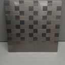 XUANINY Peel and Stick Metal Backsplash Tiles, Self Adhesive Aluminum Mosaic 3D Wall Sticker for Kitchen (Square +Rectangle Stainless Steel, 5 Sheets)