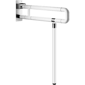 Modunful Upgraded Handicap Grab Bar for Bathroom, Flip Up Toilet Hand Rail for Elderly, Disabled, Pregnant, 23.6 Inch, White, Textured Finish, Stainless Steel