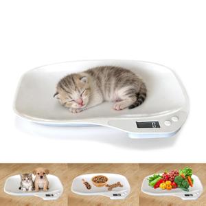Small Animal Digital Scale, Pet Scale with LCD Display, Puppy Scale, Electronic Kitchen Food Scale, (Max 33lbs),14 x 10 inches, for Weighing Kitten, Puppies, Hamster, Newborn Pets (White)