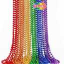 EOBOH 12PCS Pride Accessories, Pride LGBTQ Beads Necklace Stuff, Metallic 6 Kinds of Rainbow Necklace Bulk, Gay Lesbian LGBT Costumes Decorations for Pride Month Parade Throws Party Favors, Pack of 4