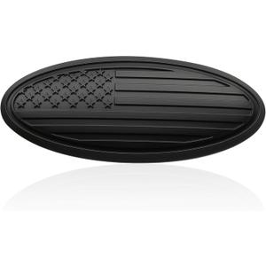 Rear Tailgate Flag Overlay Emblem, 5 Inch American Flag Badge Fits for Ford Bronco Sport 2020 2021 2022 2023 (Matte Black)