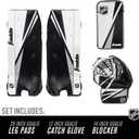 Franklin Sports Street Hockey Goalie Set - Leg Pads - Catch Glove - Blocker - Premium Durability - Officially Licensed NHL Product, 12"