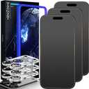 2 x TZGZT (Anti-Blue Light) 3 Pack for iPhone 17 Pro Matte Screen Protector Tempered Glass Film Accessories, Camera Lens Protector, Case Friendly, Install Kit, Anti-Glare & Anti-Fingerprint, 9H+