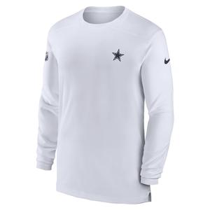 Dallas Cowboys White Long Sleeve Coaches T-Shirt, Small