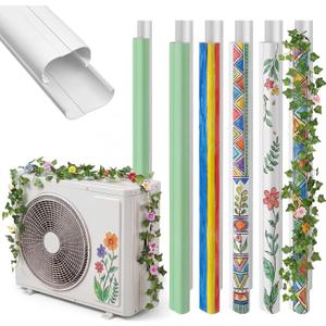 Mini Split Line Set Cover Kit, 3 Inch 4 Ft Paintable PVC AC Line Cover for Outside Unit, Decorative Lineset to Hide and Protect Refrigerant Lines, Wires, HVAC and Heat Pumps