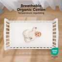 KeaBabies 2-Pack Organic Crib Sheets for Boys, Girls - 52x28 Fitted Crib Mattress Sheet Neutral, Breathable Jersey Cotton Cover for Baby Bed, Toddler Mattress, Soft & Cute Prints (Cornflower)