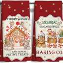 Christmas Gingerbread House Kitchen Towels Set of 2 Kitchen Towels,Gingerbread Man Train Dish Towel for Kitchen Bathroom Indoor Home Decor16x24 Inch
